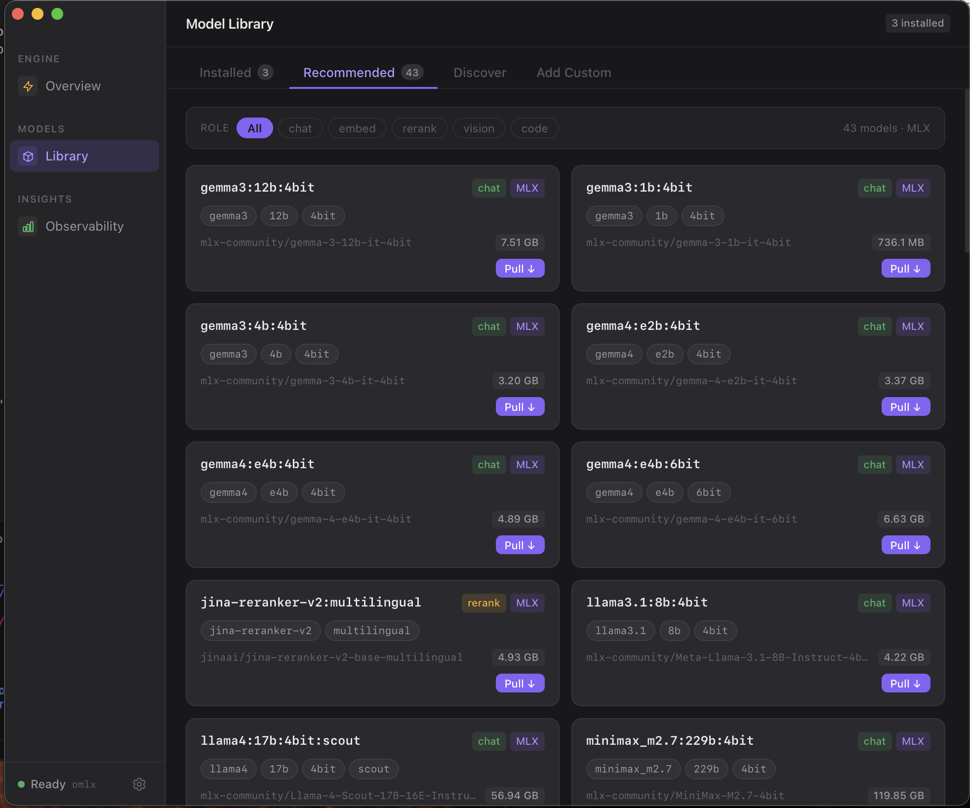 LMForge Model Library — recommended catalog